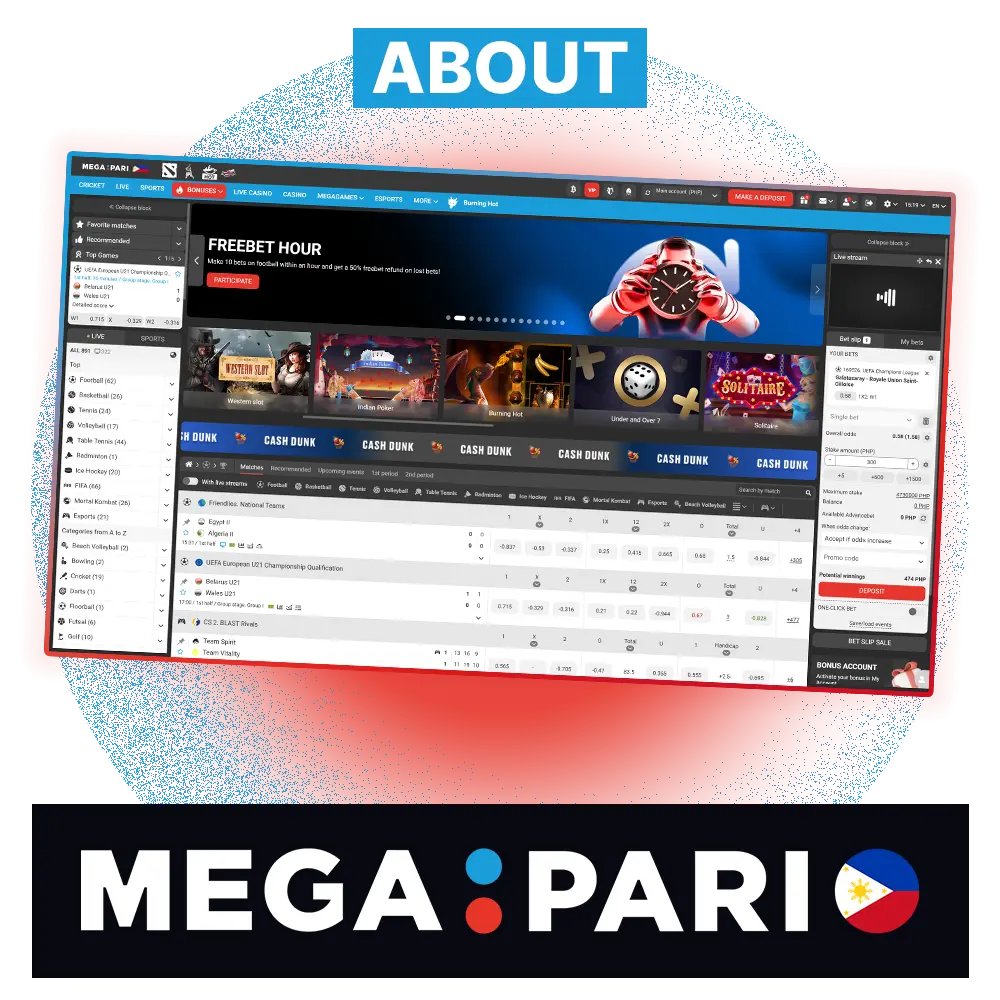 Megapari is an official international gambling operator providing licensed betting and casino games in the Philippines.