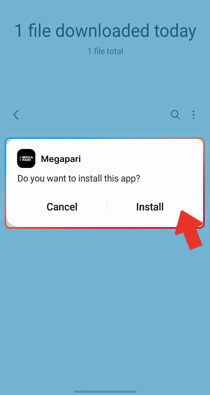 Locate the Megapari APK file and tap Install to add the app to your device.