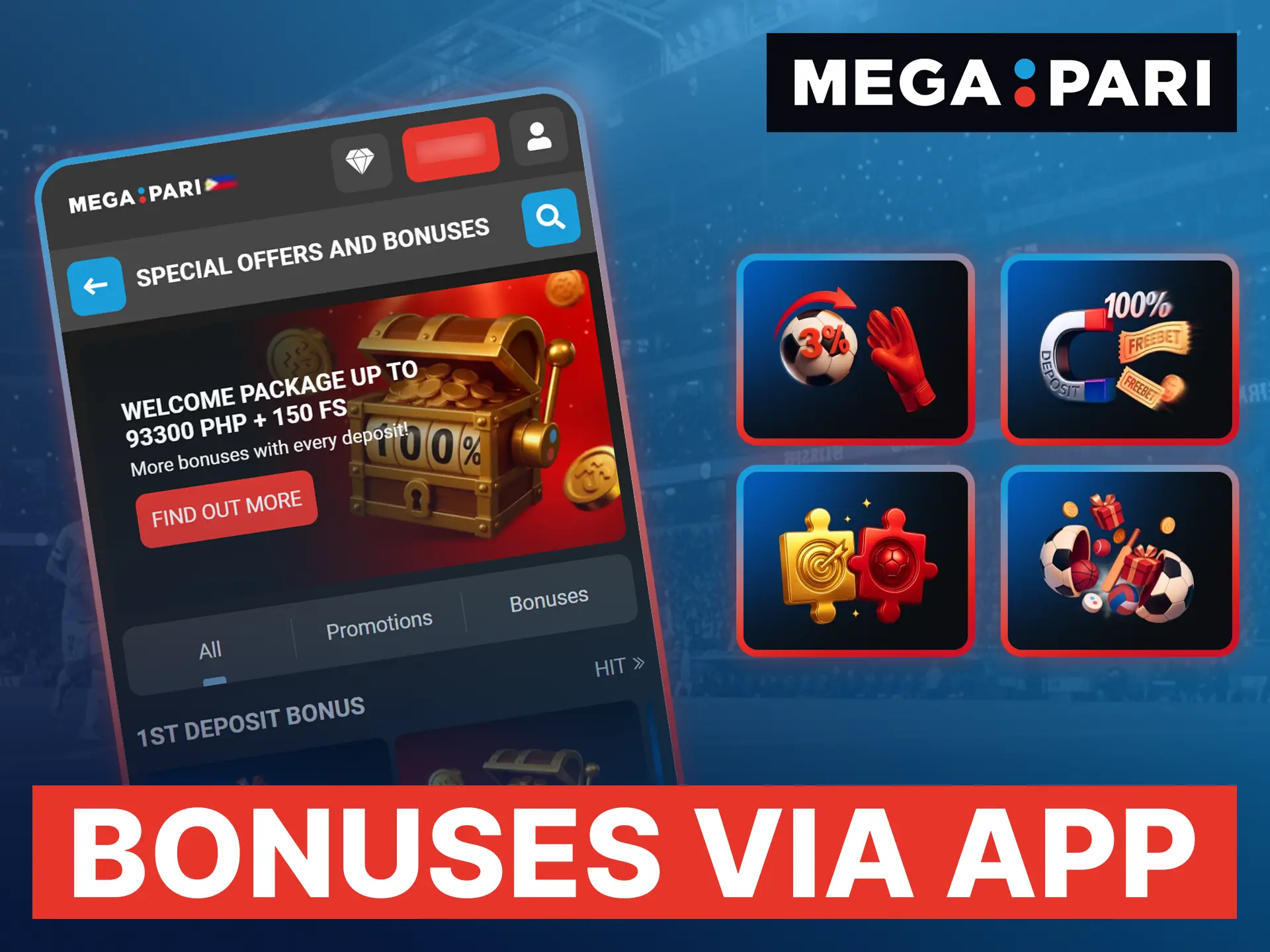 New users can claim generous Megapari casino and sports welcome bonuses through the official mobile application.