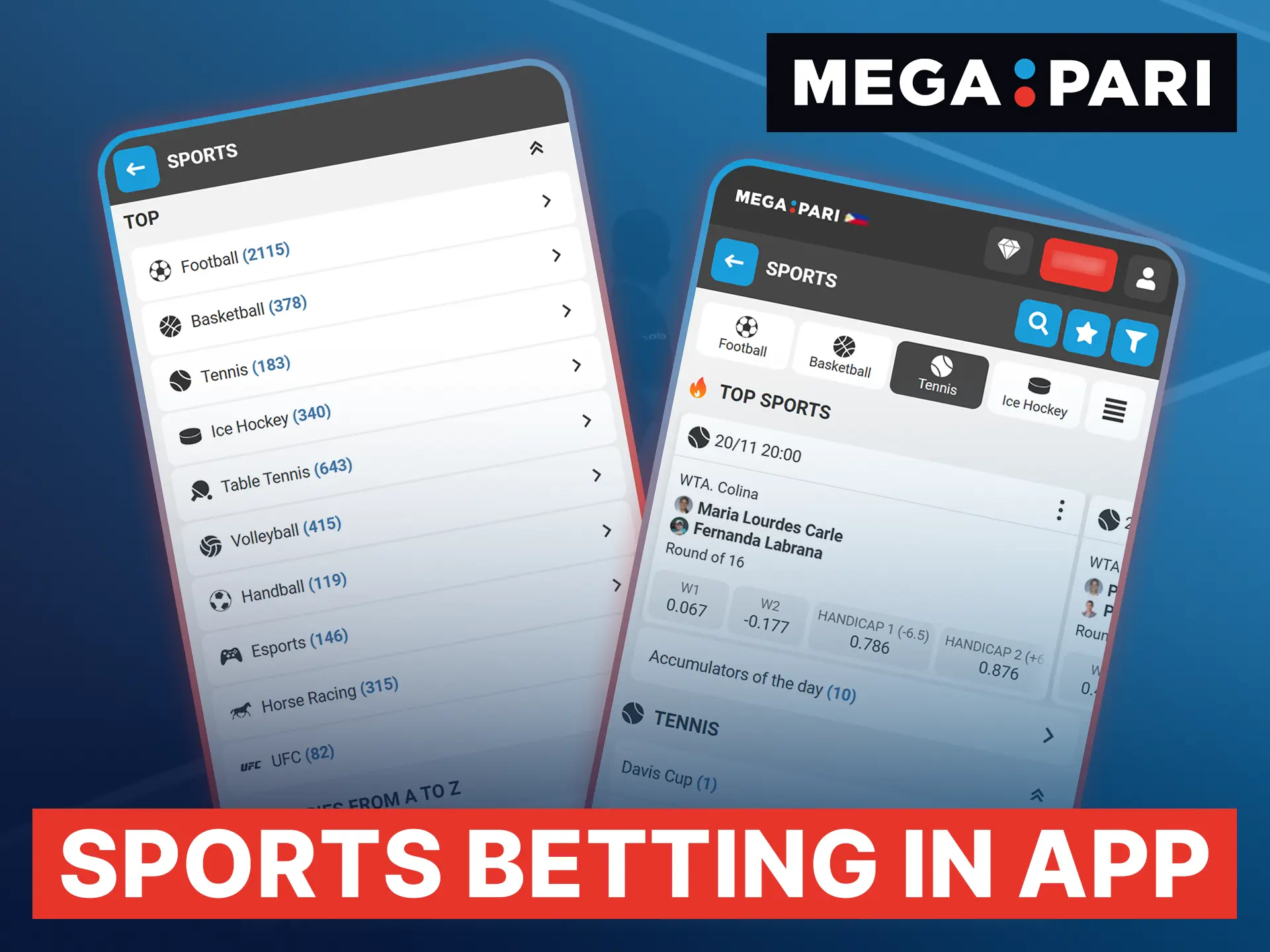The Megapari betting app offers wide access to football, basketball, cricket, and eSports markets in PHP.