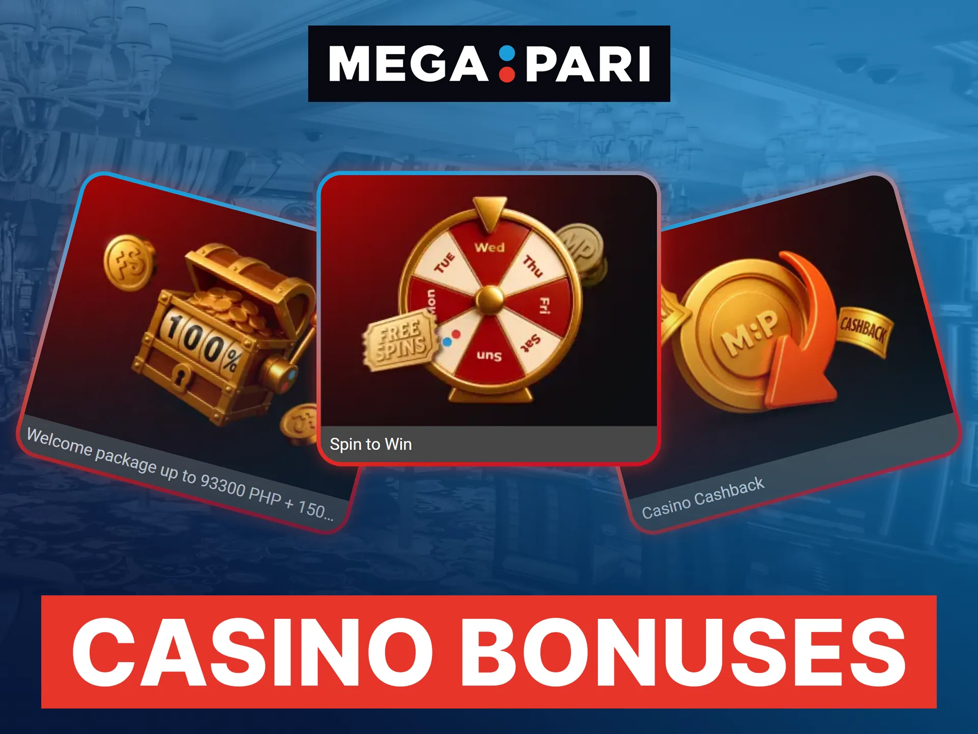 Megapari Casino offers generous welcome bonuses, free spins, cashback, and exclusive VIP club rewards.