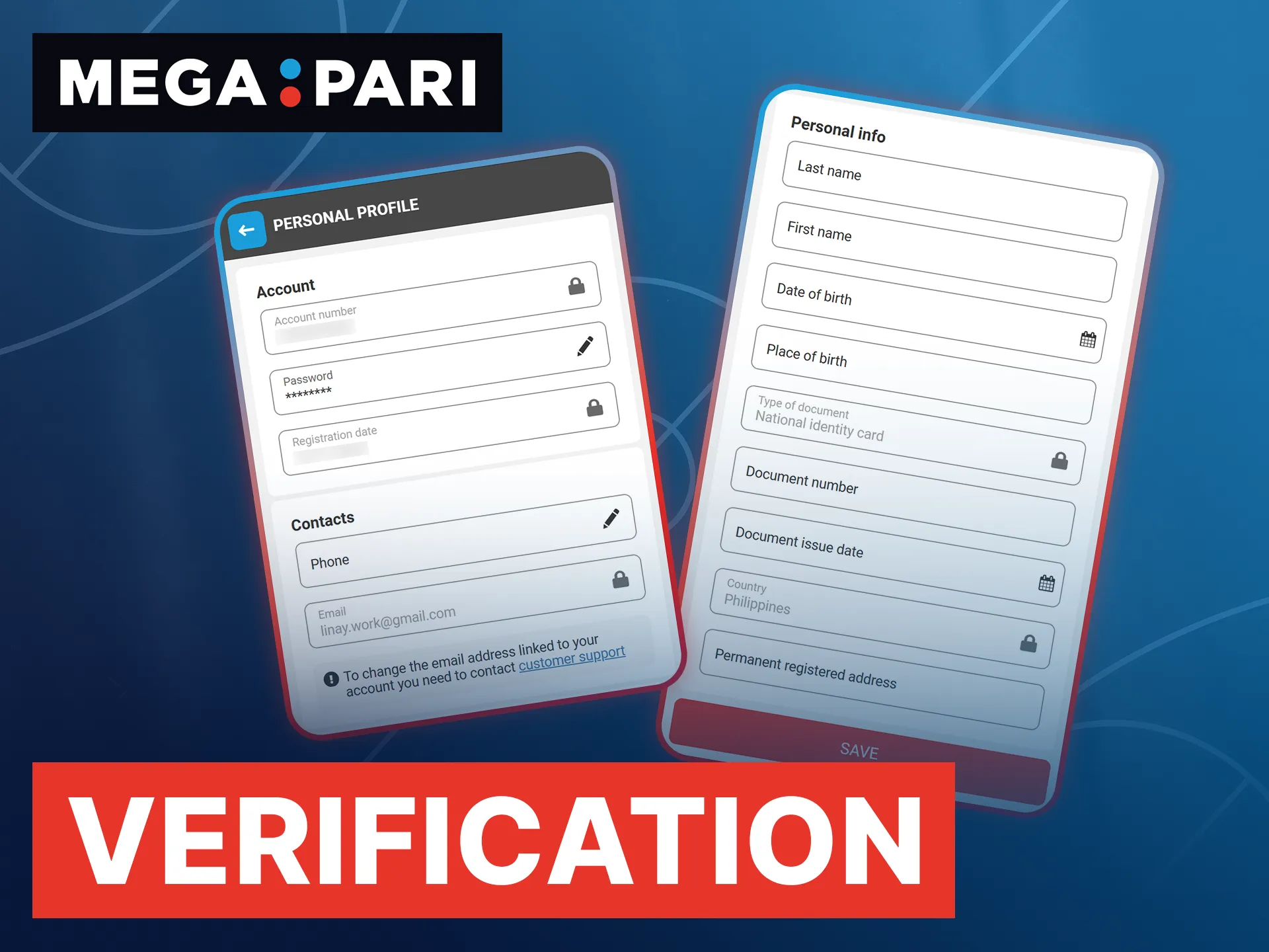 Pass Megapari account verification by submitting proof of identity and address for unlimited withdrawals.
