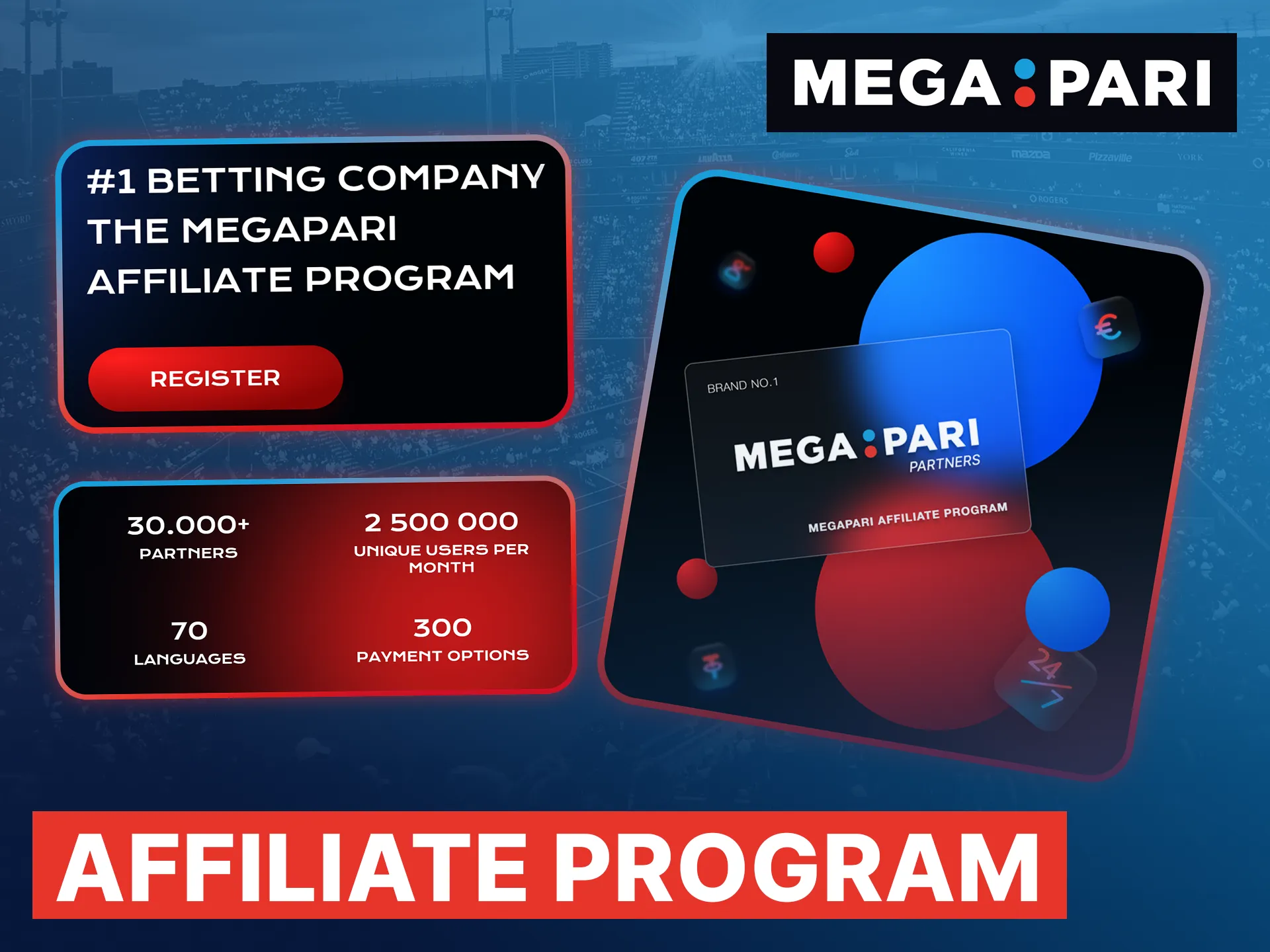 The Megapari Affiliate Program offers Filipino marketers the opportunity to earn revenue share up to seventy percent.