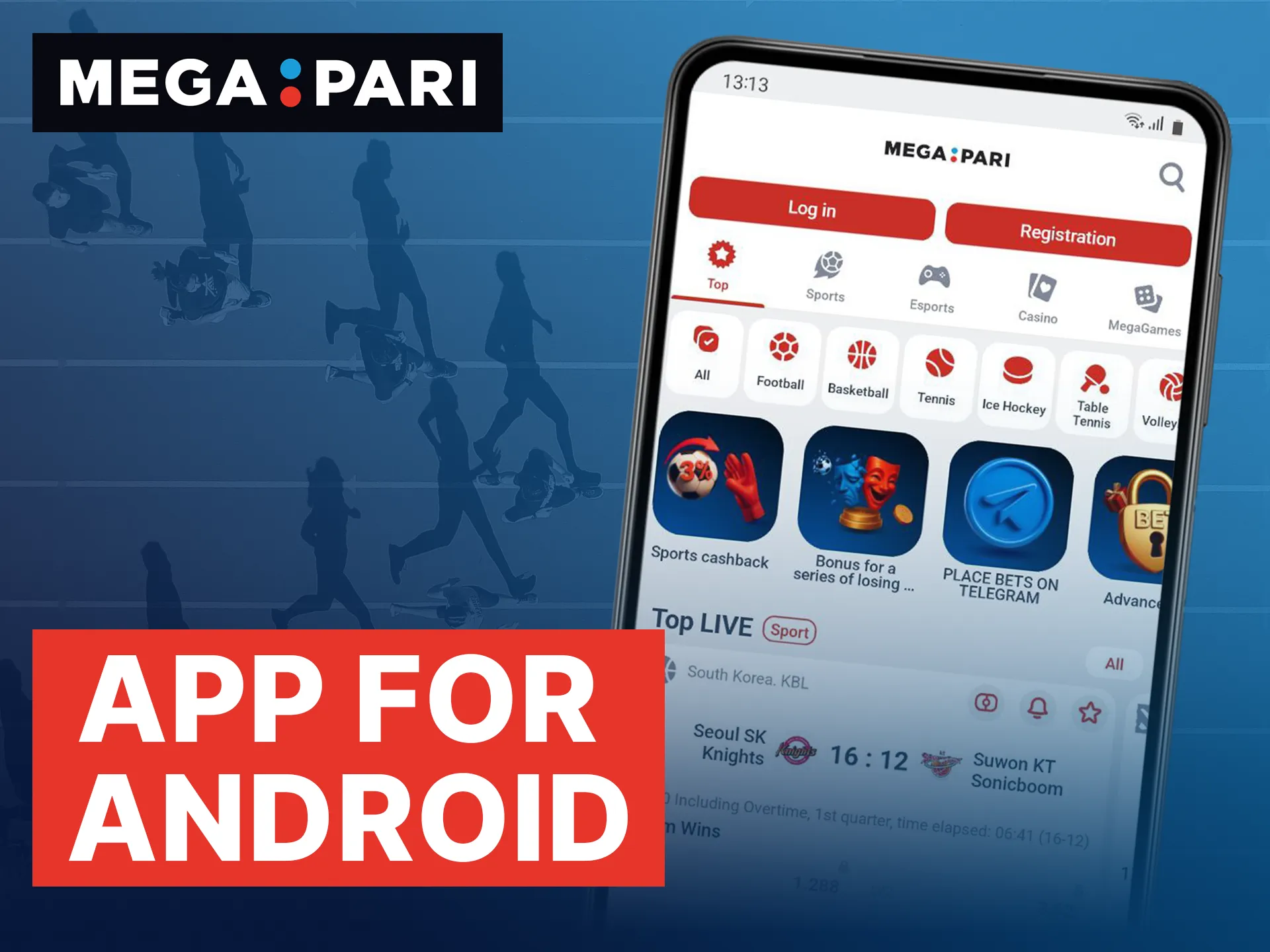 Download the official Megapari app for Android to access full sports betting and casino games on the go.