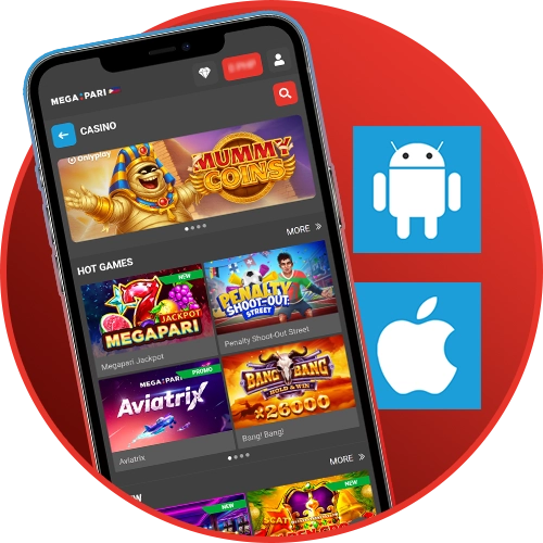 The official Megapari app provides easy access to all games and sports betting on Android and iOS.