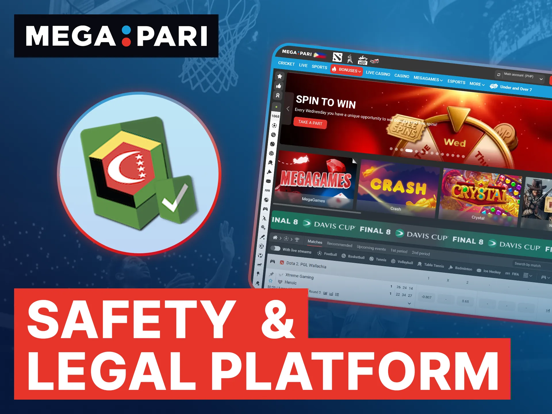 Megapari is an officially licensed and safe platform that follows international gambling regulations in the Philippines.