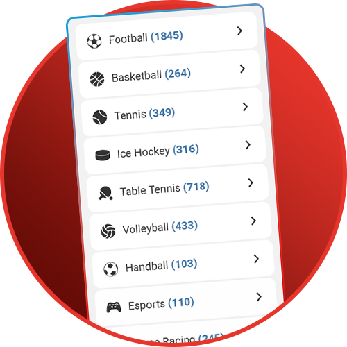 Megapari offers wide sports coverage with over thirty disciplines including football and cricket.