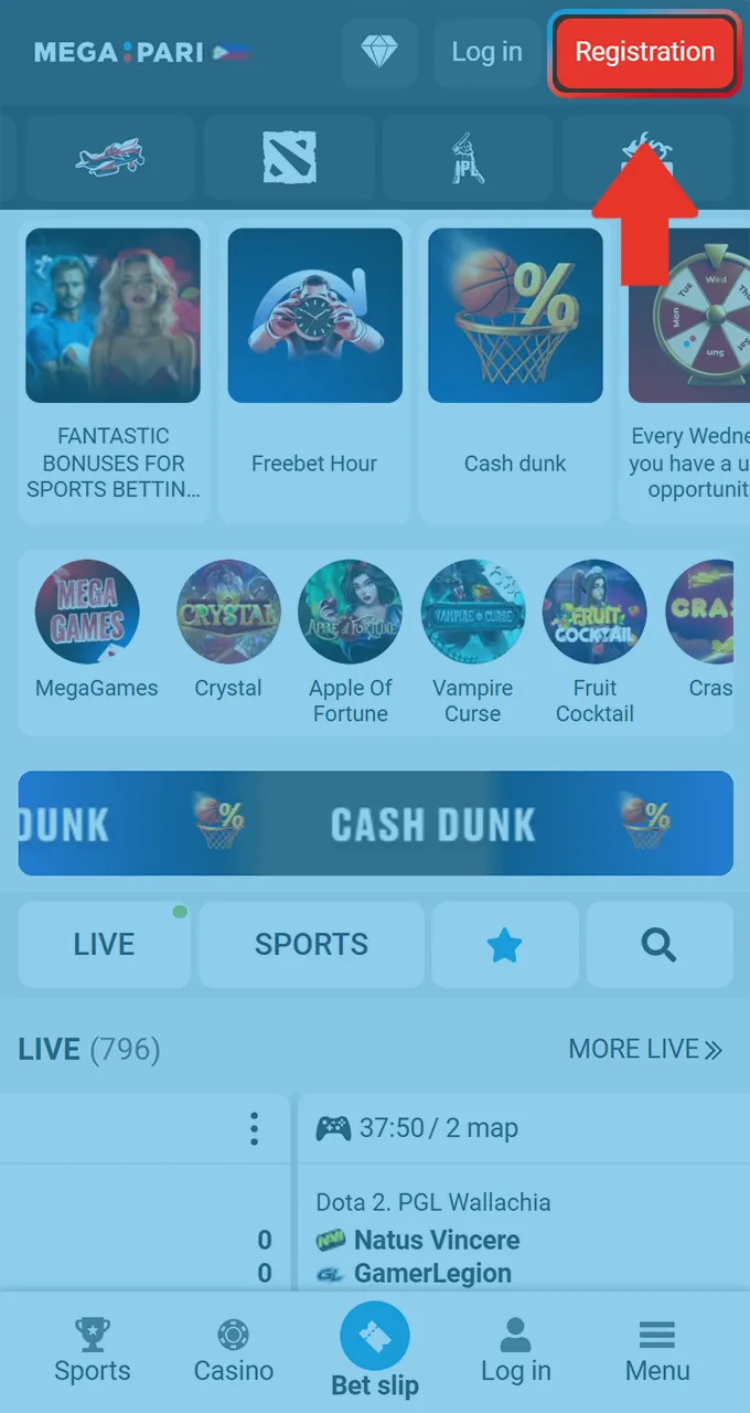 Complete the simple registration form on the official Megapari website to create your account.