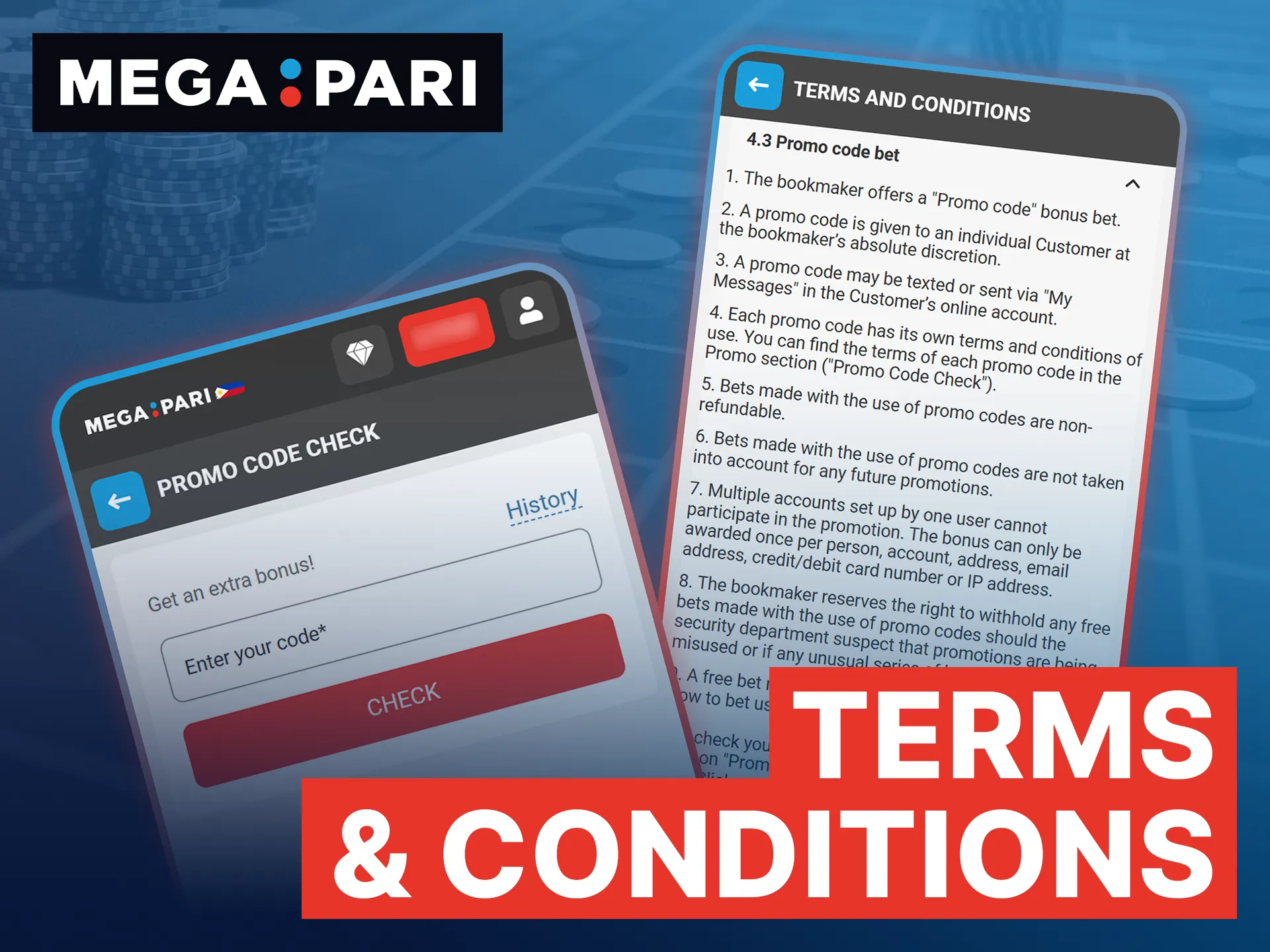 Review the Megapari promo code terms and conditions for wagering and expiration dates before activation.