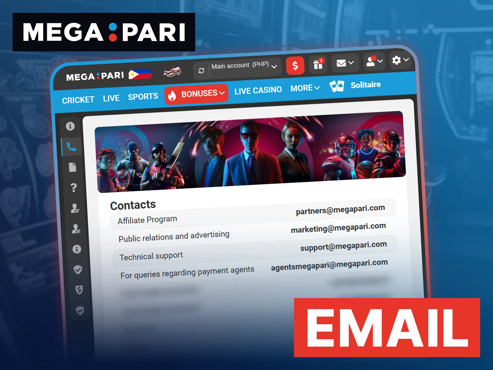 Use the official Megapari email address for complex or non-urgent problems requiring attachments.