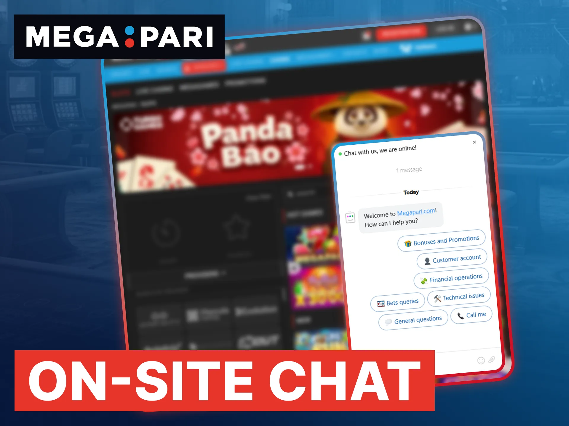 Get quick assistance and real-time solutions instantly using the official Megapari on-site chat feature.