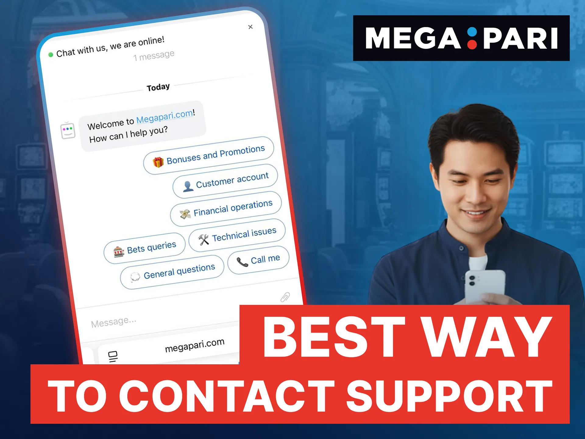 The best way to contact Megapari support for urgent issues is through the 24/7 online chat feature.