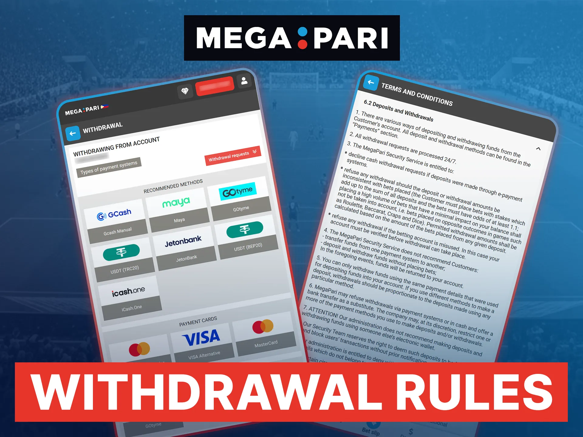 Follow Megapari withdrawal rules, complete verification, and meet all bonus requirements to avoid delays.